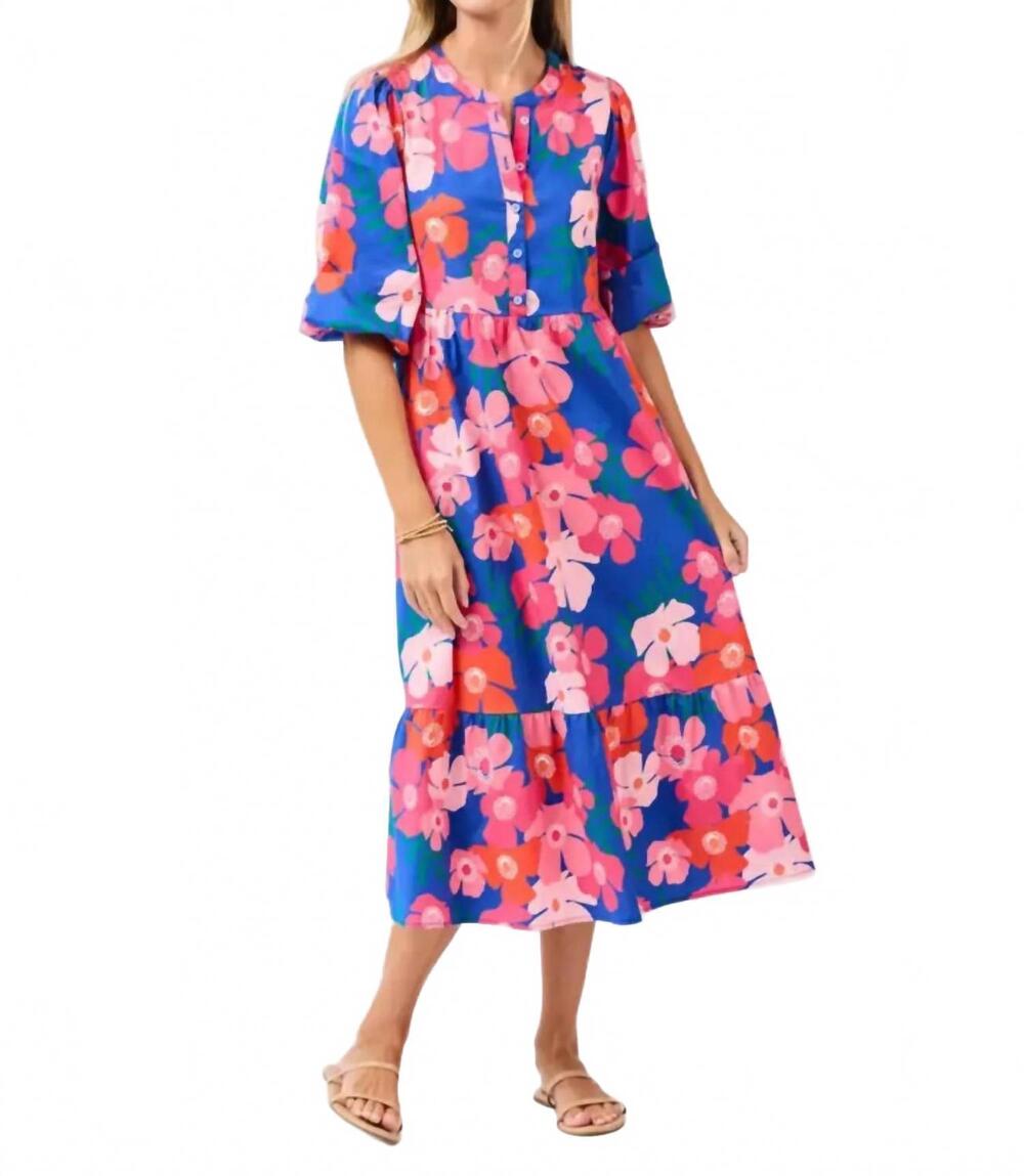 NEW MARY SQUARE petal pop dress in blue